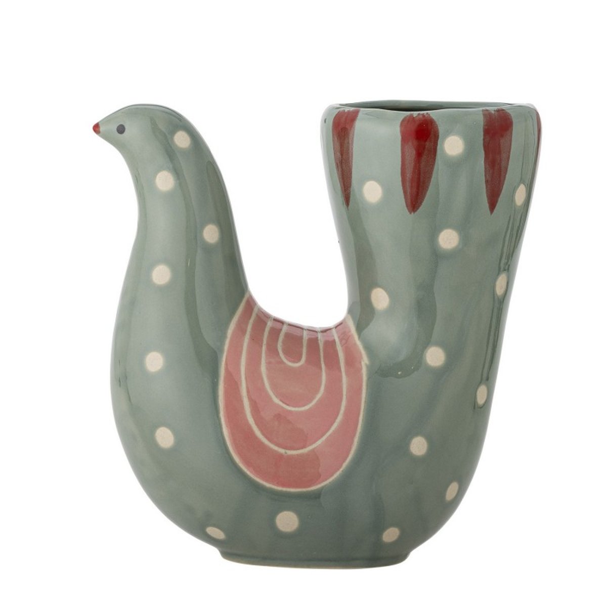 Vase oiseau céramique  Trudy vert, BLOOMINGVILLE