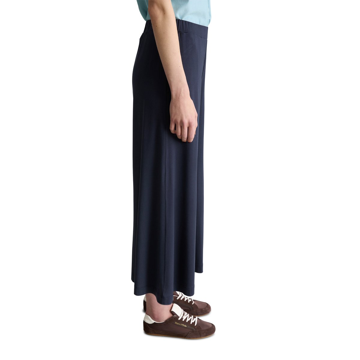 Pantalon large en jersey en LENZING™ ECOVERO™ bleu foncé, MARC O’POLO DENIM