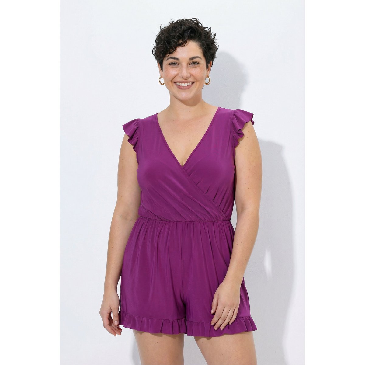 Robe de bain avec short. Bonnets souples rose vif baies, ULLA POPKEN