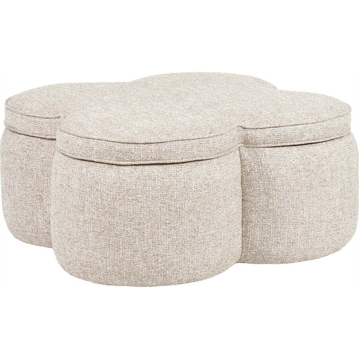 Pouf coffre en tweed sable tweed, RECOLLECTION