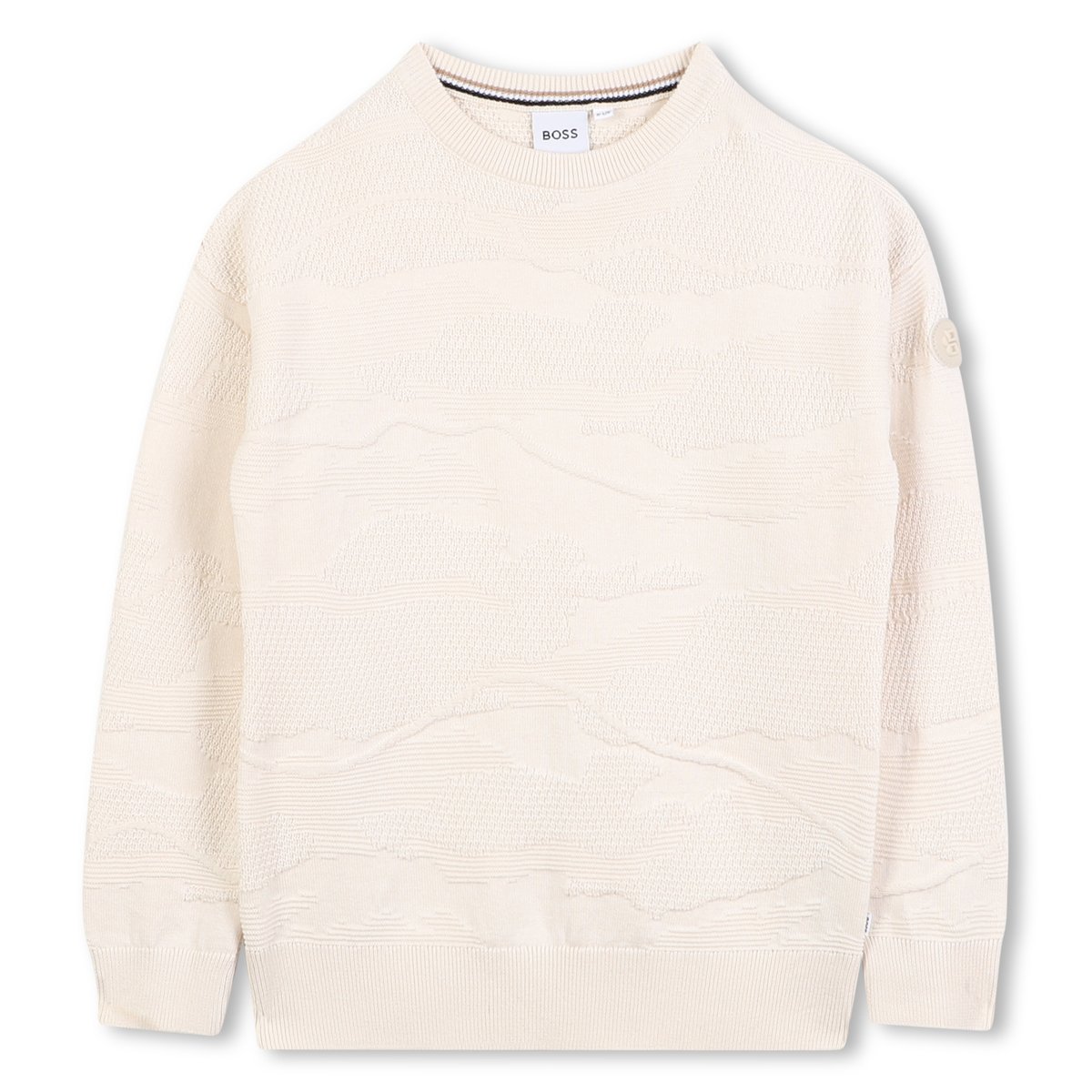 Pull à col rond vanille, BOSS KIDSWEAR