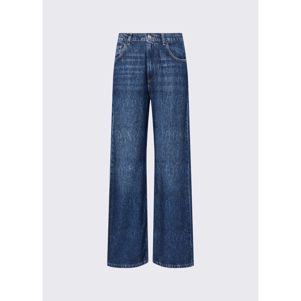 Jean droit avec strass denim bleu, LIU JO