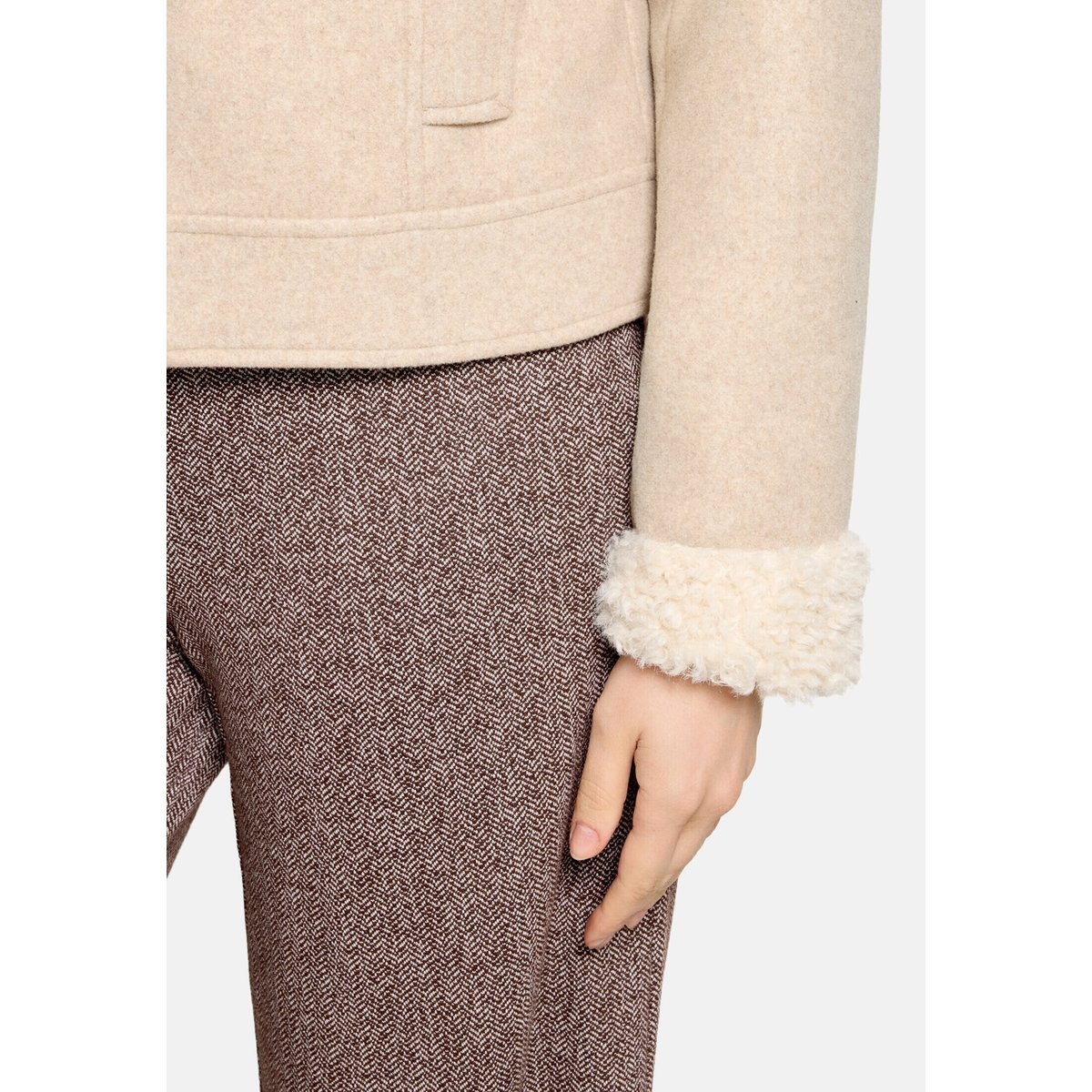 Veste casual à col taupe, CARTOON