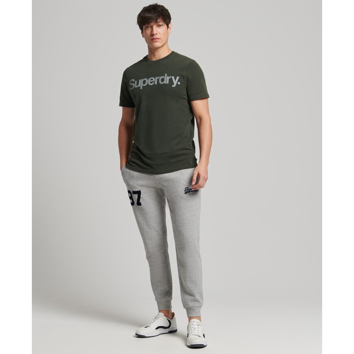 T-shirt classique Vintage vert olive surplus, SUPERDRY