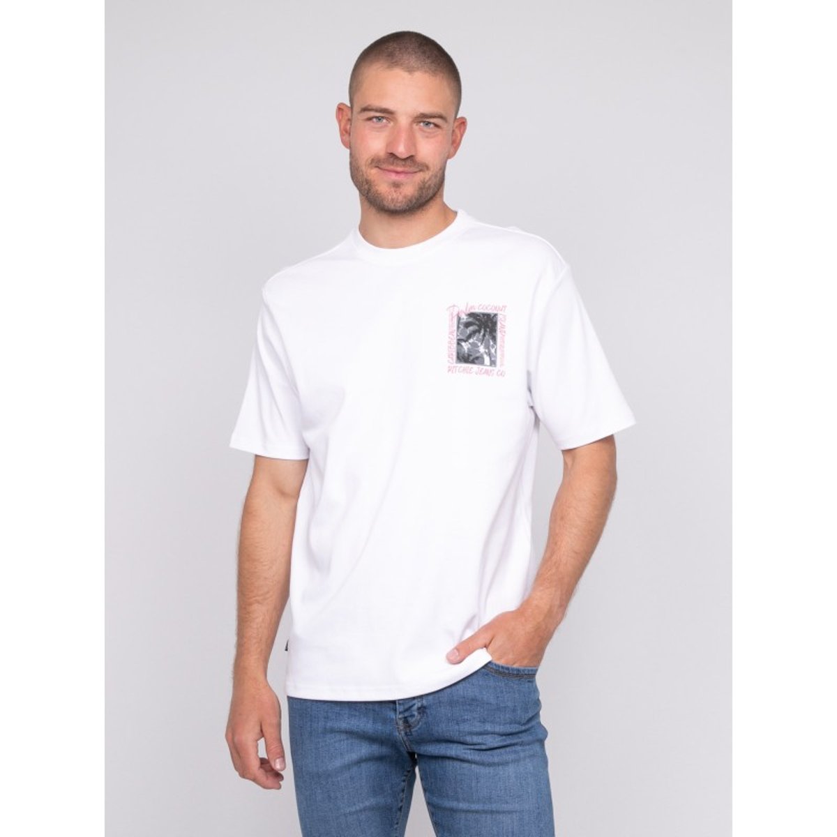 T-shirt Oversize Coton Motifs Nobora blanc, RITCHIE