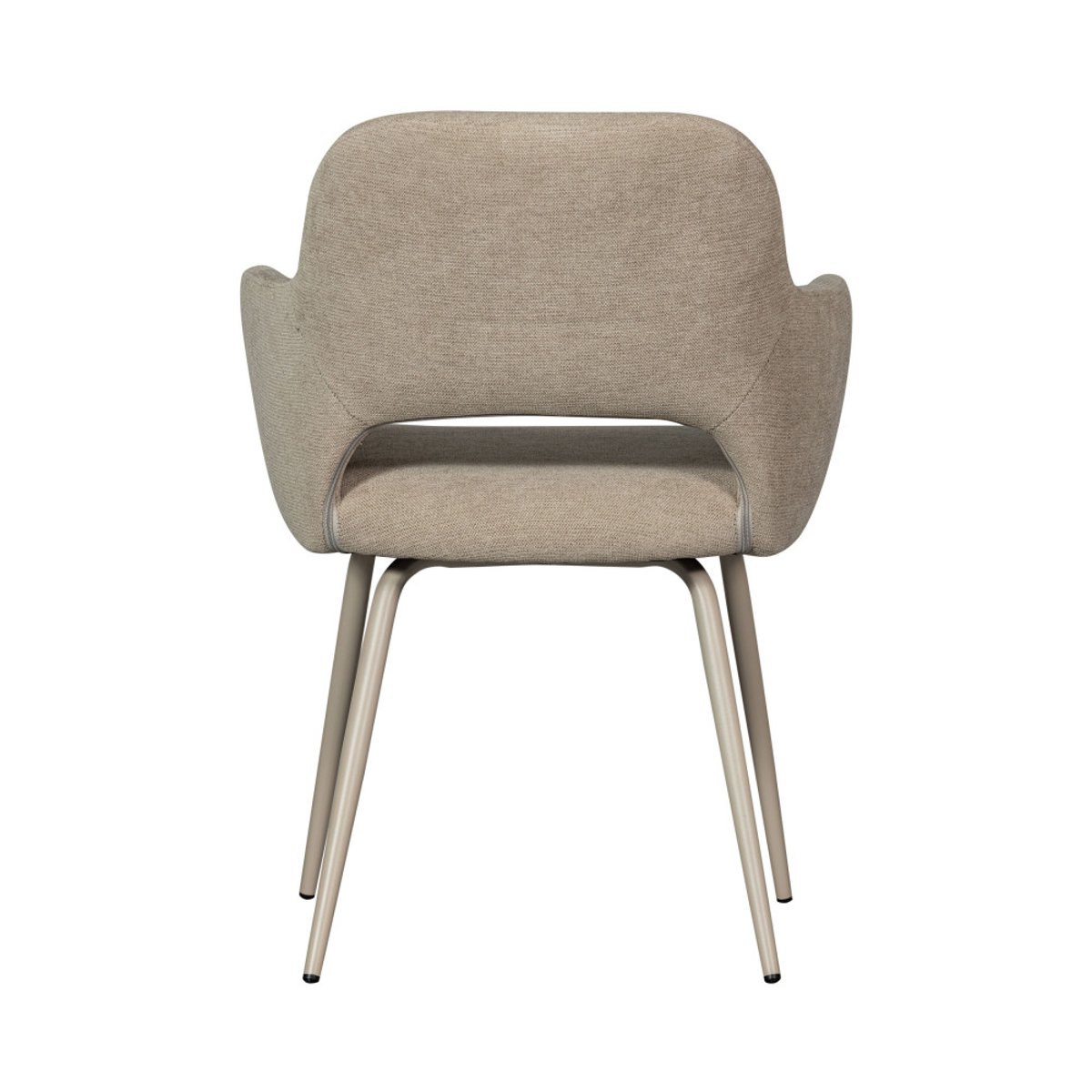 Lot de 2 fauteuils de table en tissu- JENNY beige, WOOOD