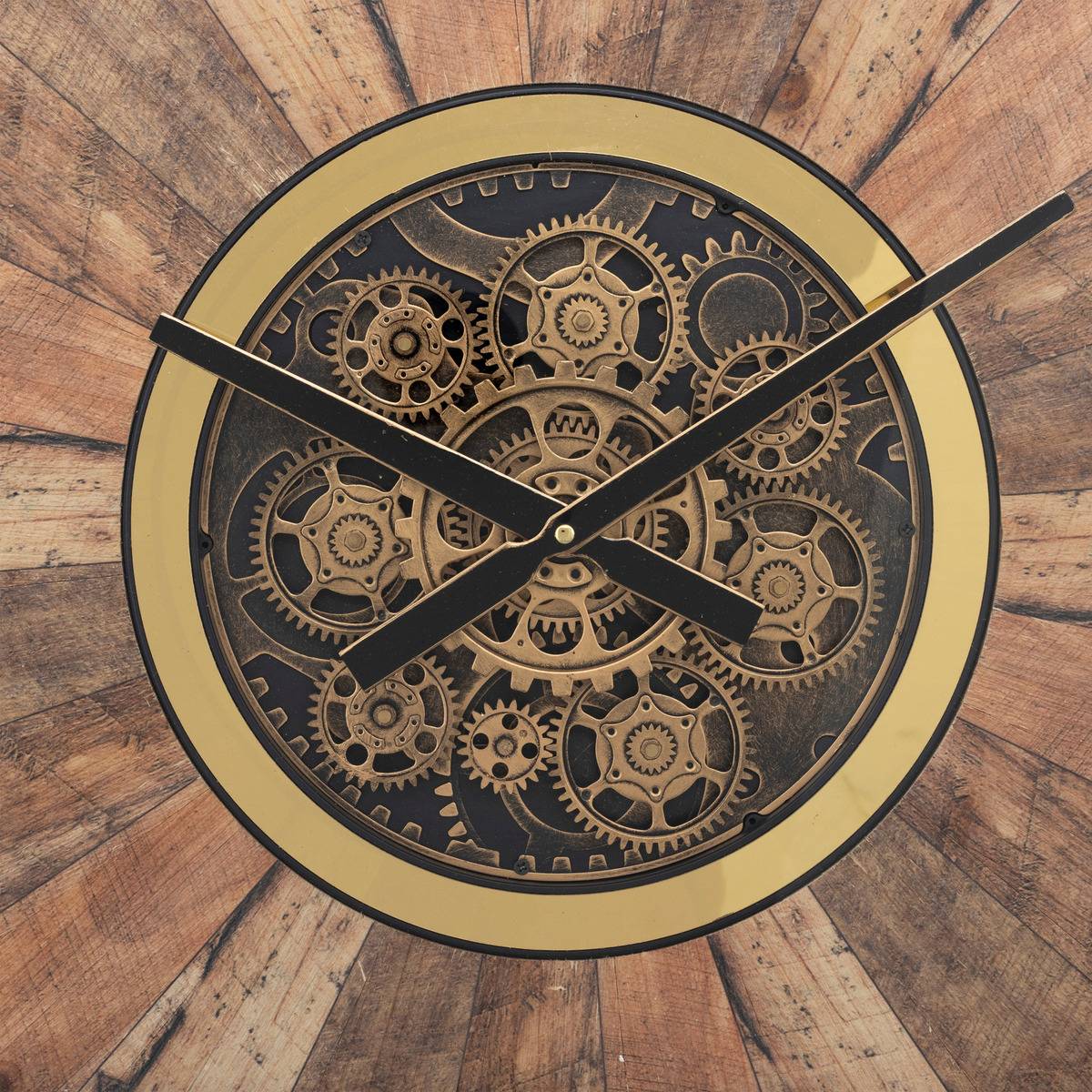 Horloge mécanique à engrenages KEANE marron, ATMOSPHERA