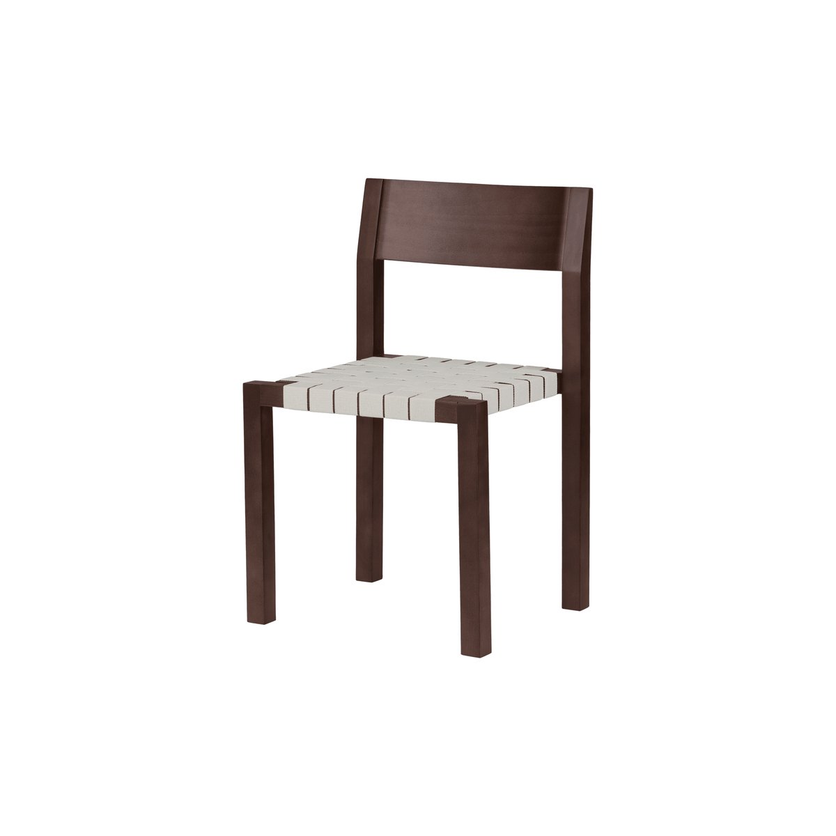 Chaise Toli - cadre en hêtre, assise tressée coton marron cacao, NOO.MA