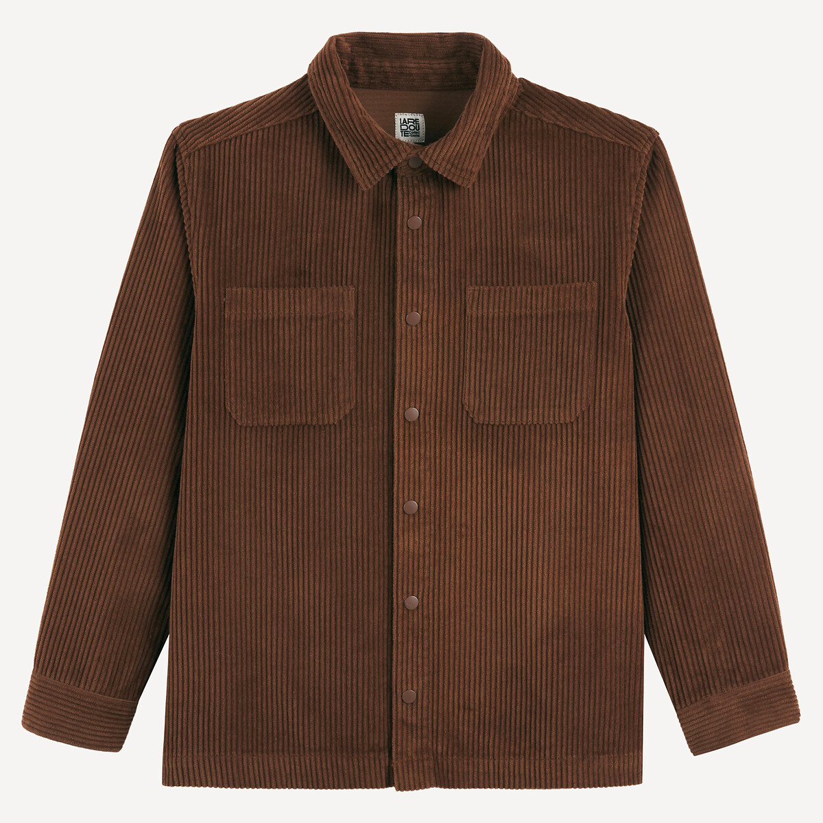 Camicia a maniche lunghe in velluto terracotta, LA REDOUTE COLLECTIONS