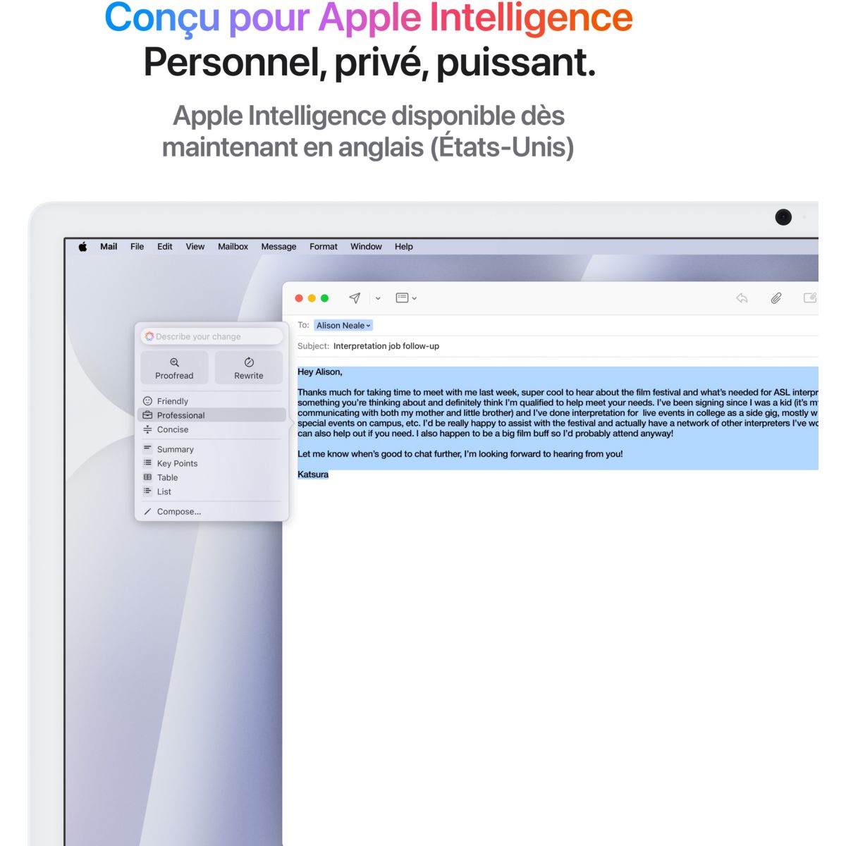 Ordinateur Apple 24" Ecran Retina 4,5K Puce M4 CPU 10 / GPU 10 coeurs Mémoire RAM 16Go Stockage 256Go SSD Argent couleur unique, APPLE