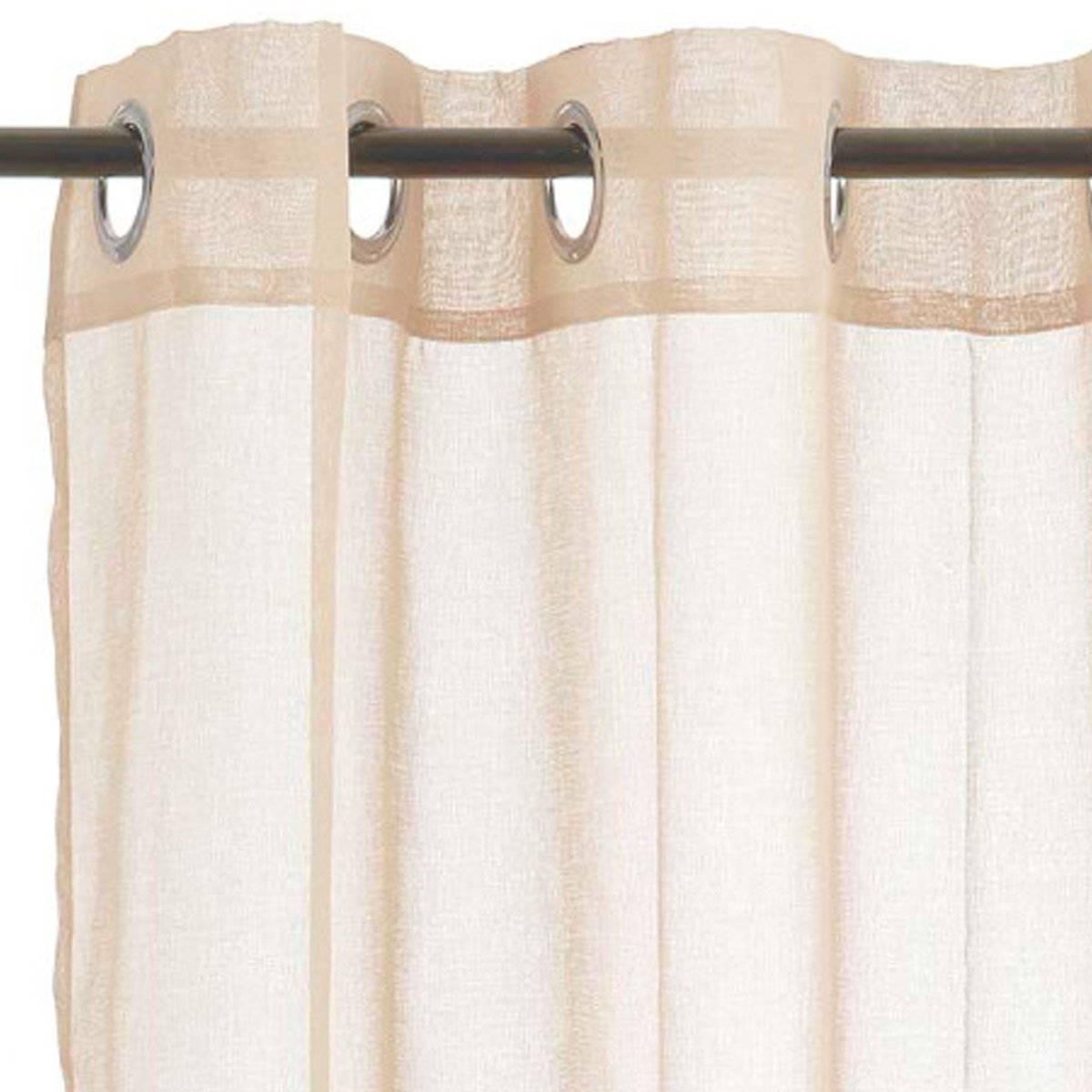 Rideau voilage à Œillets beige 140x260cm beige, WADIGA