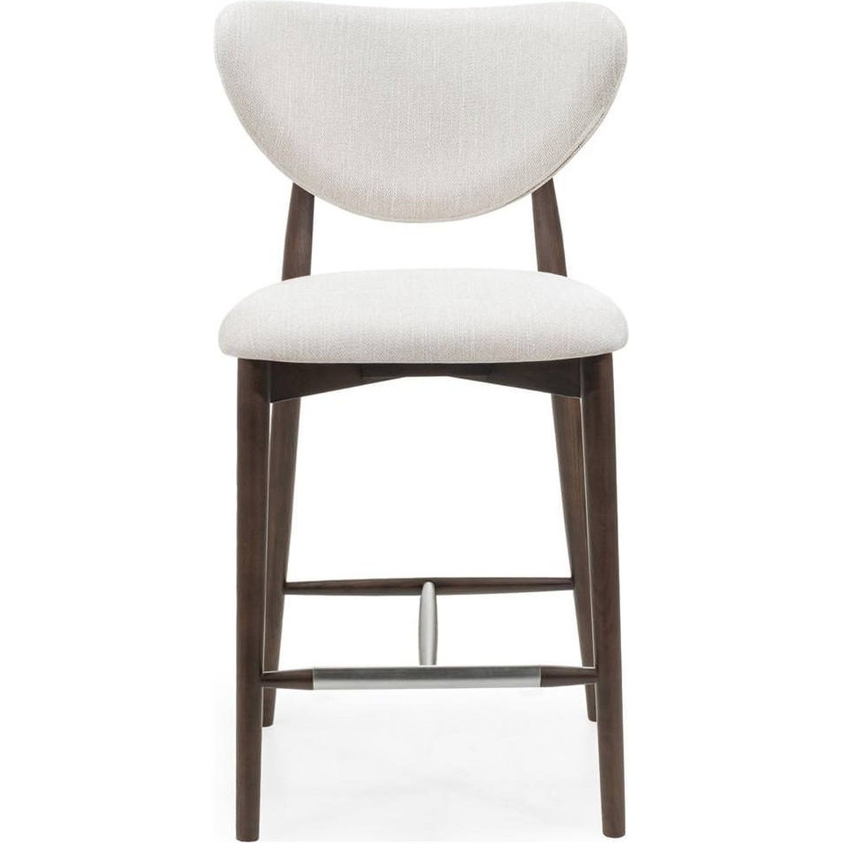 Tabouret de bar collection JULIETTE beige et noyer, RECOLLECTION