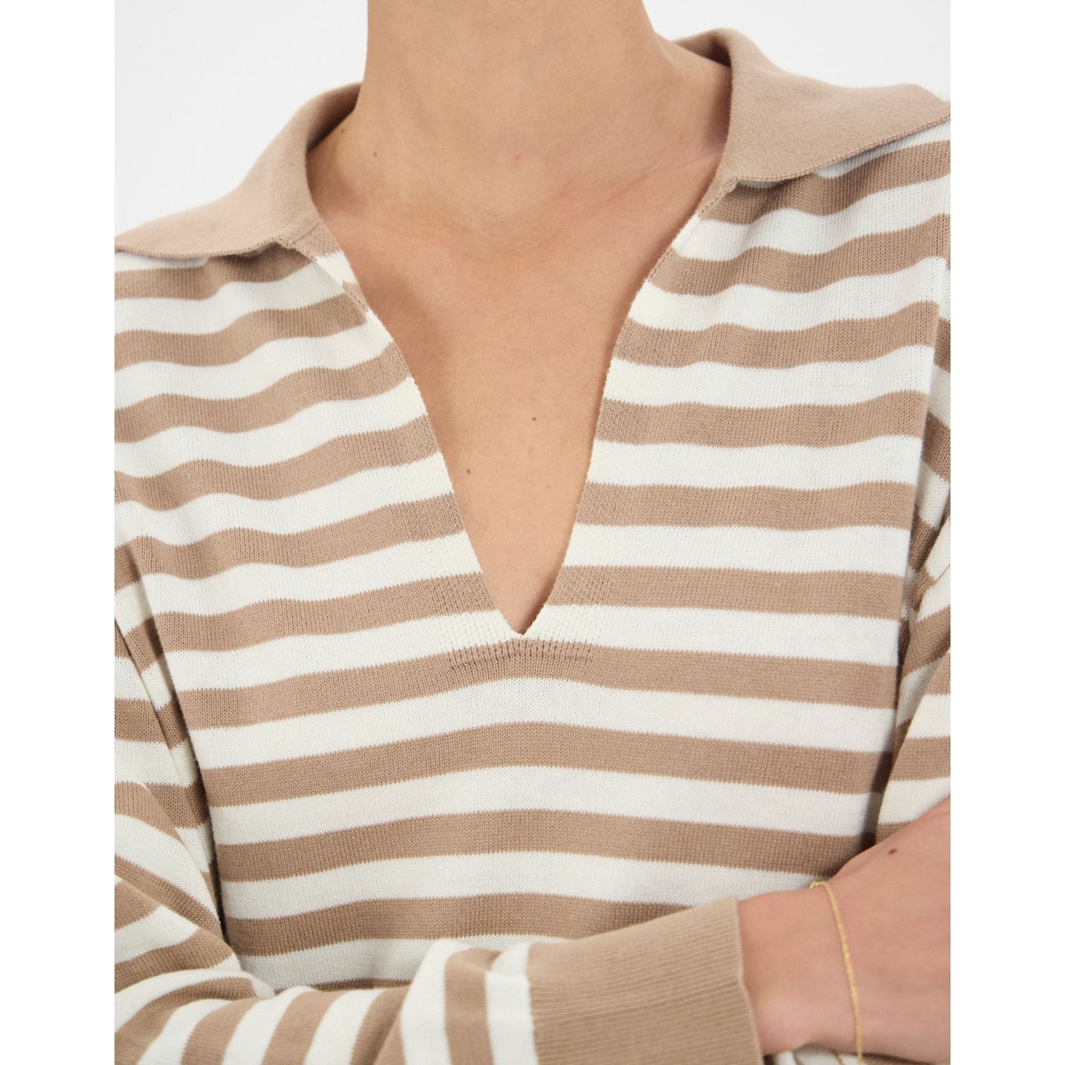 Robe Teo motifs feuilles de chêne beige ecru, INES DE LA FRESSANGE PARIS