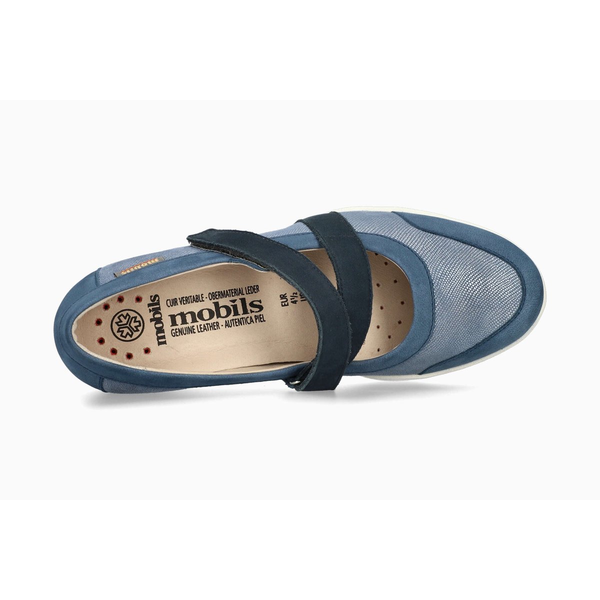 Baskets en cuir CINTIA bleu denim 5148, MEPHISTO