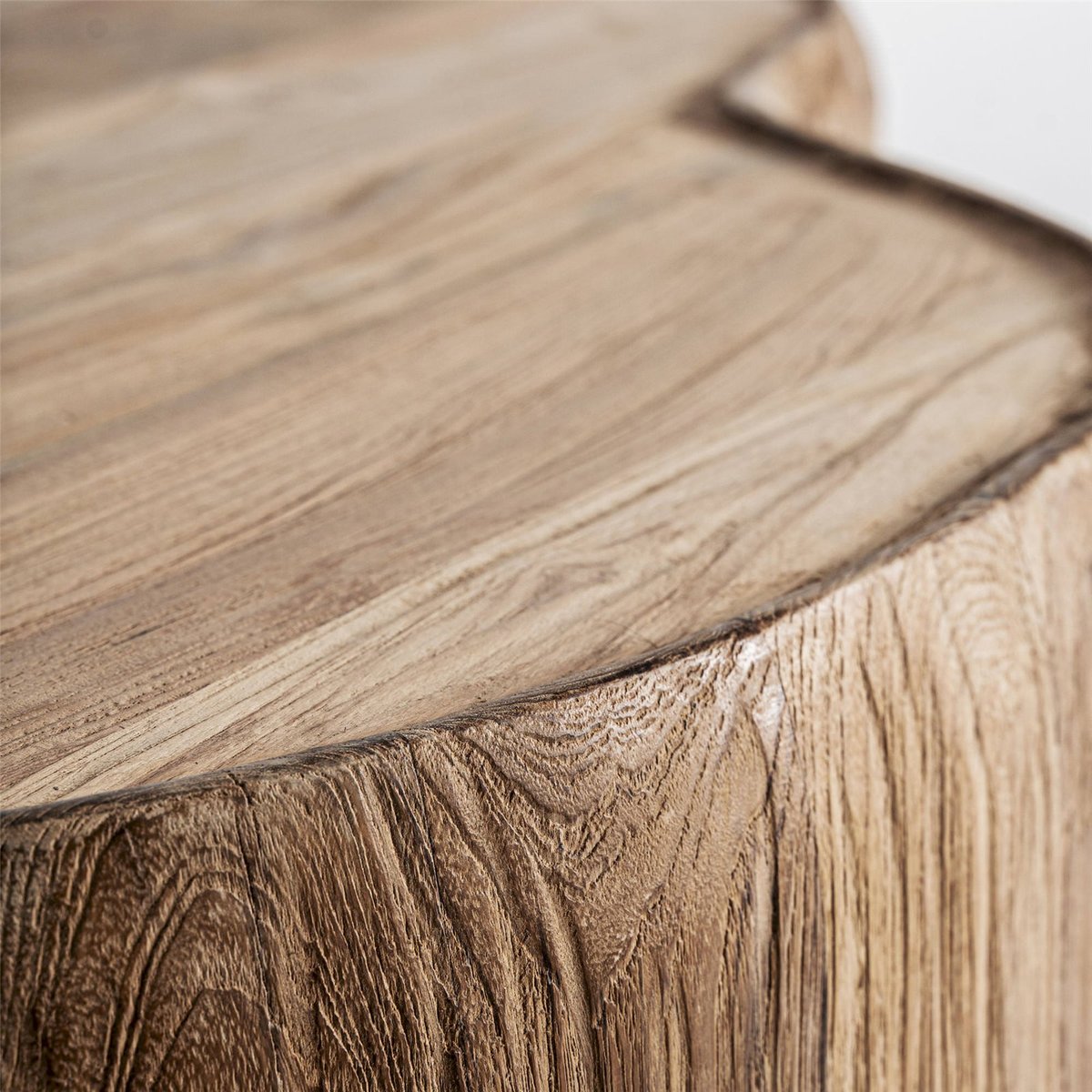 Table basse en bois de chemin de fer style rustique brun clair bois naturel sablé, RECOLLECTION