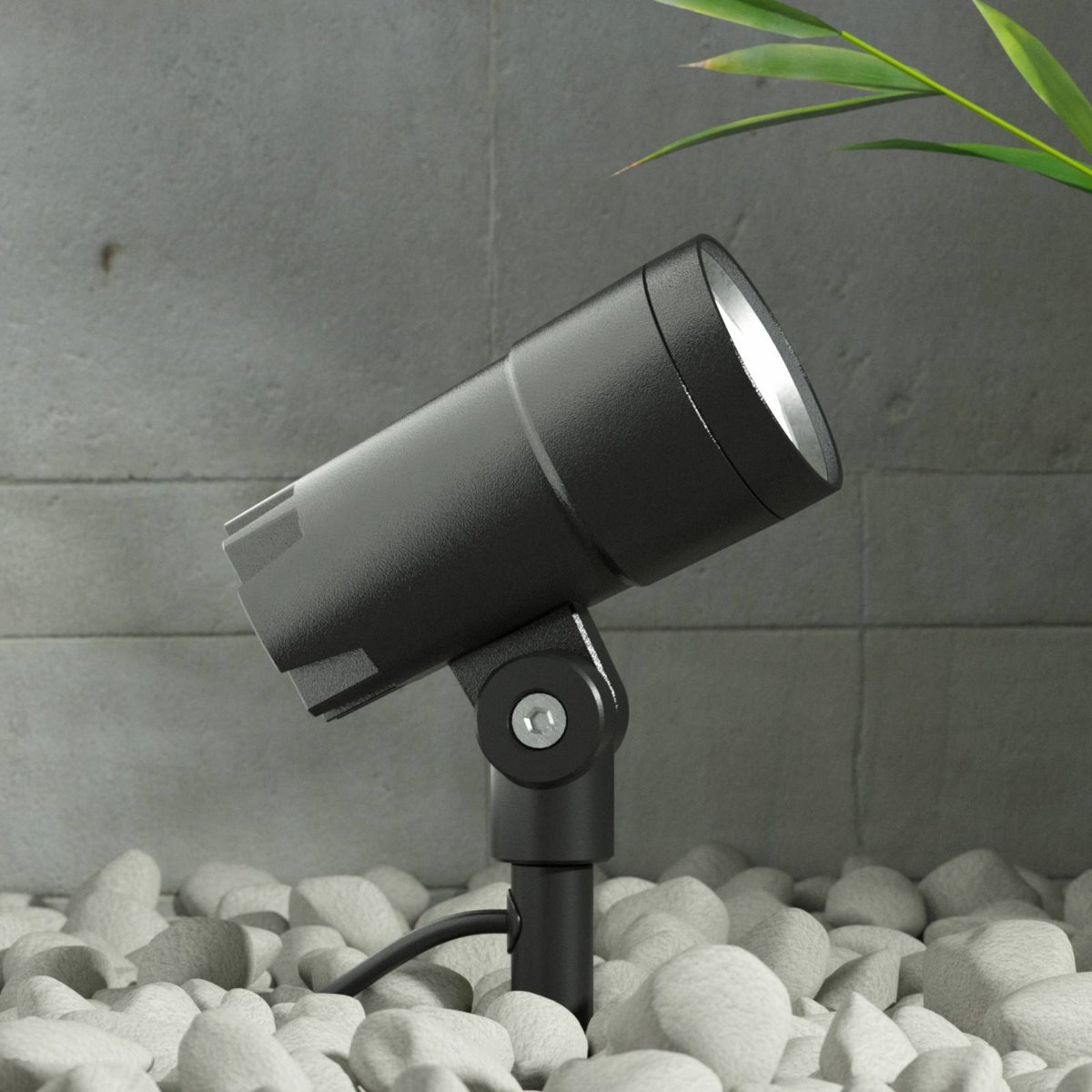 Lampe à planter en aluminium moderneLED gris foncé, LUCANDE