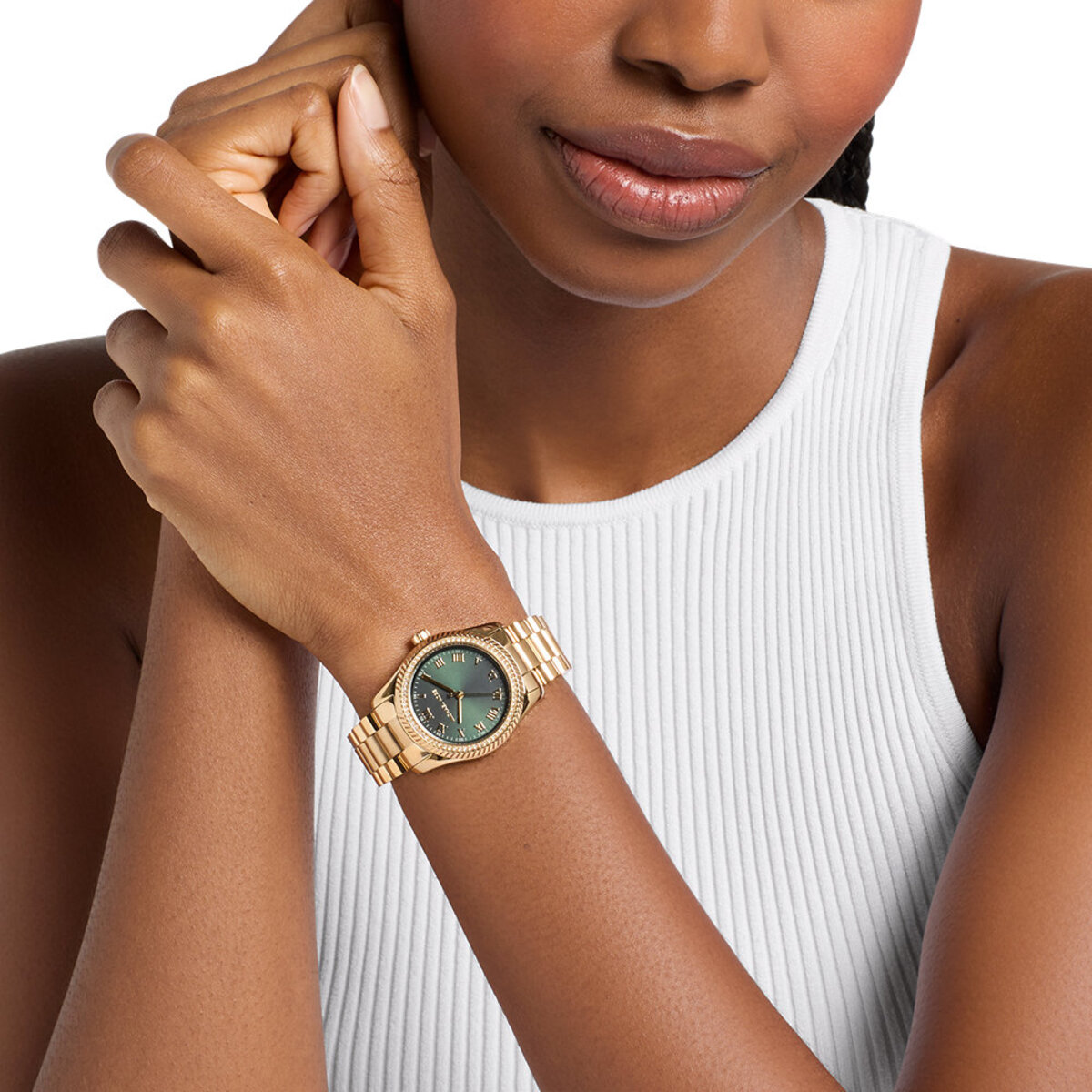 Montre Analogique LEXINGTON doré blanc doré, MICHAEL KORS