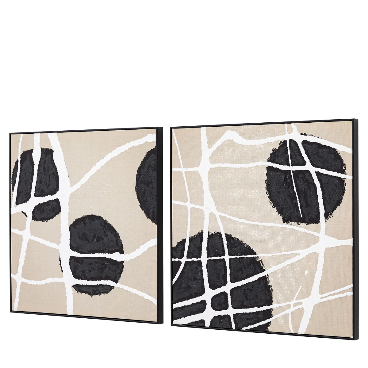 Set of 2 60x60cm Capture Framed Canvas black, ÉDITÉ