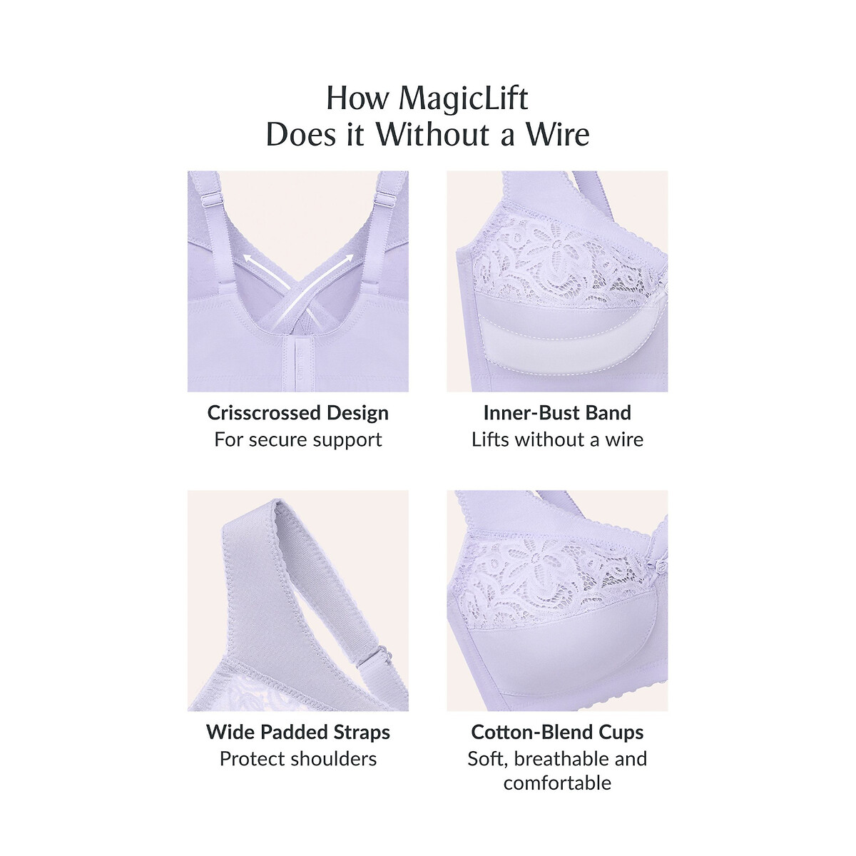 Soutien-gorge maintien, Magic Lift blanc, GLAMORISE