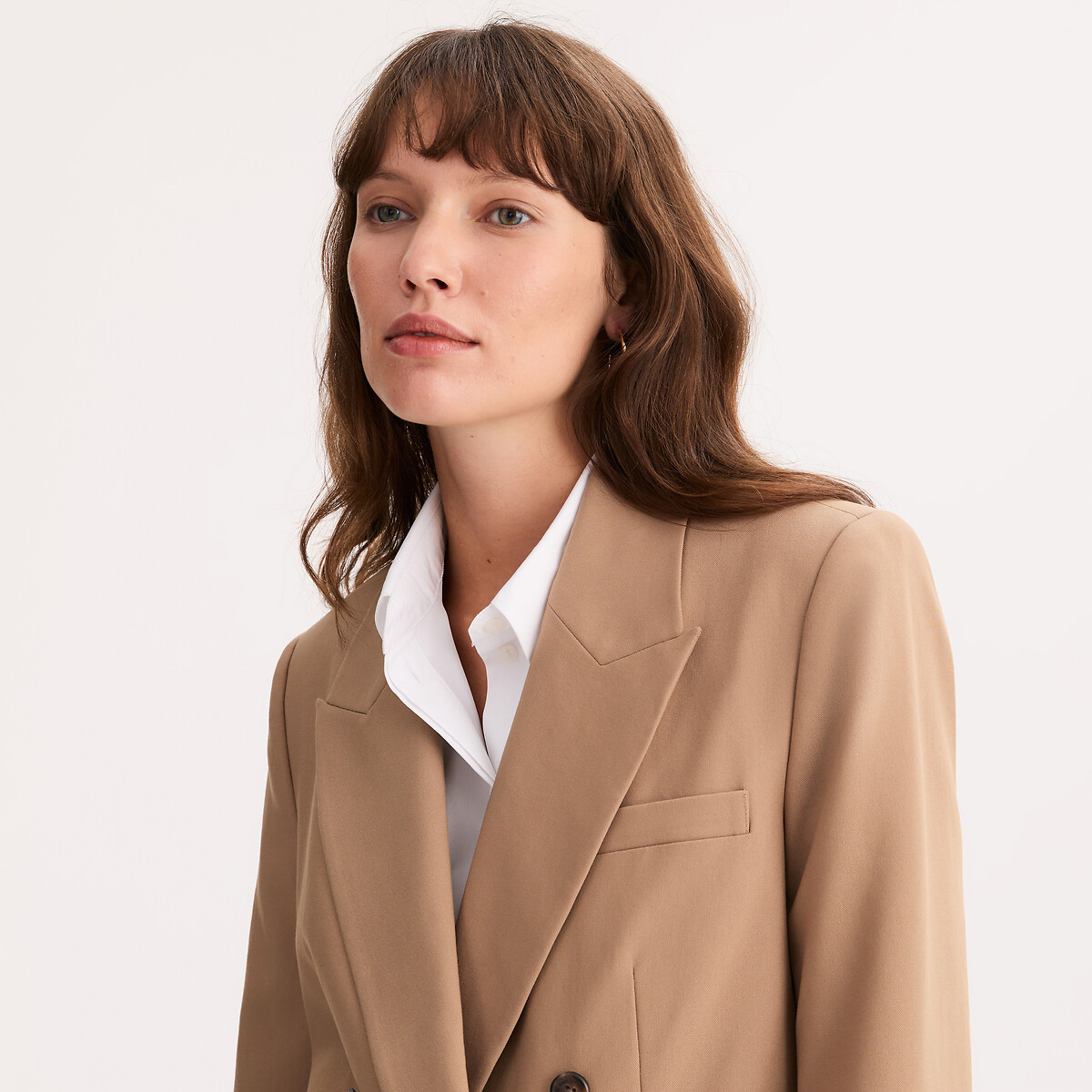Giacca blazer doppiopetto cammello, ANNE WEYBURN