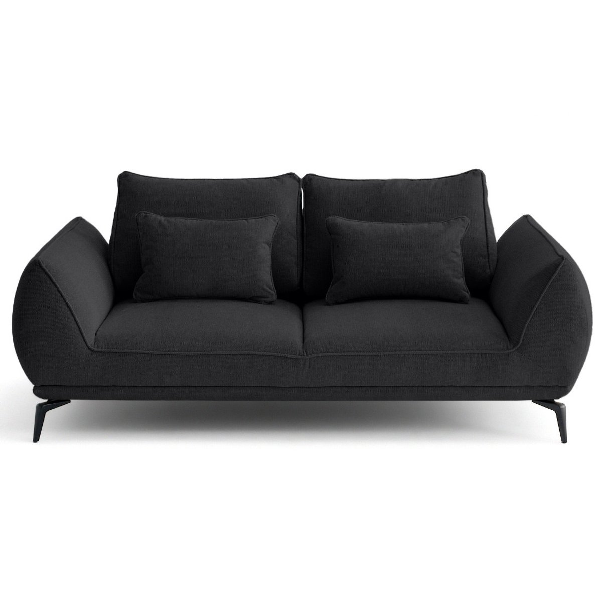 Canapé fixe 2 places - ARICA noir, BEST MOBILIER