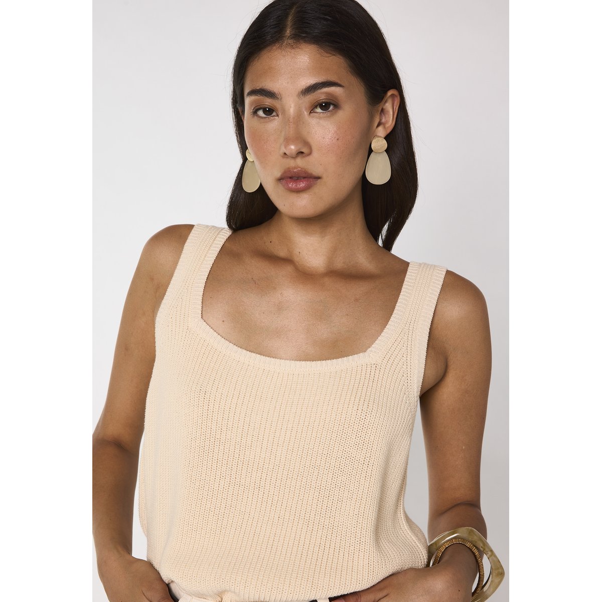 Débardeur en coton ANNA creme, Maison 123