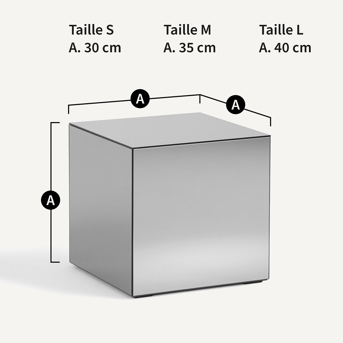 Lumir Mirrored Bedside / Side Table transparent, AM.PM