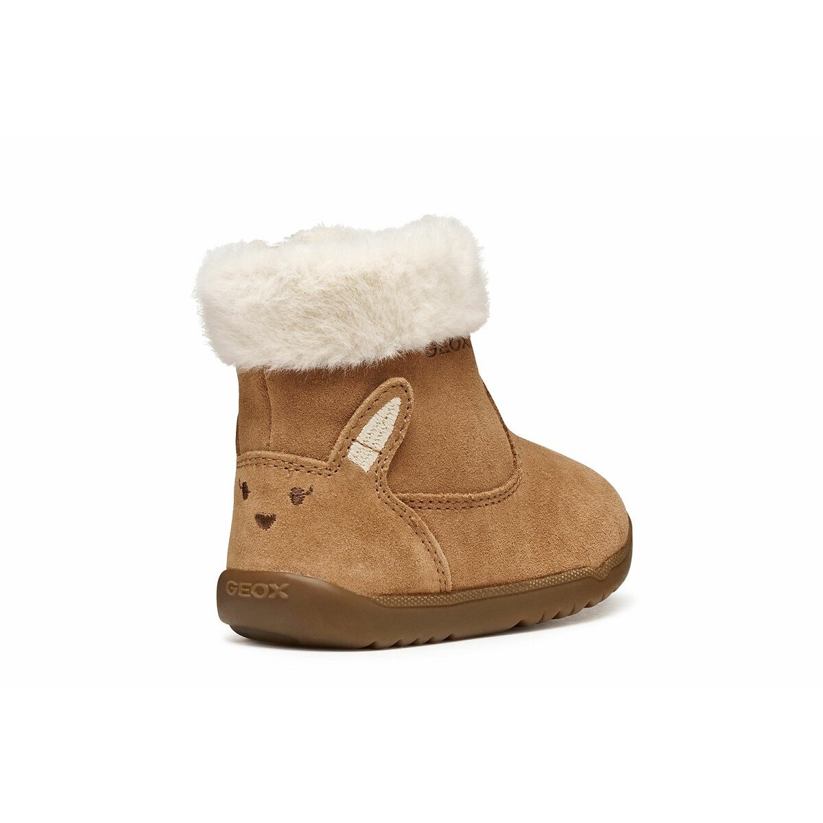 Kids Macchia Ankle Boots with Faux Fur Lining cognac, GEOX