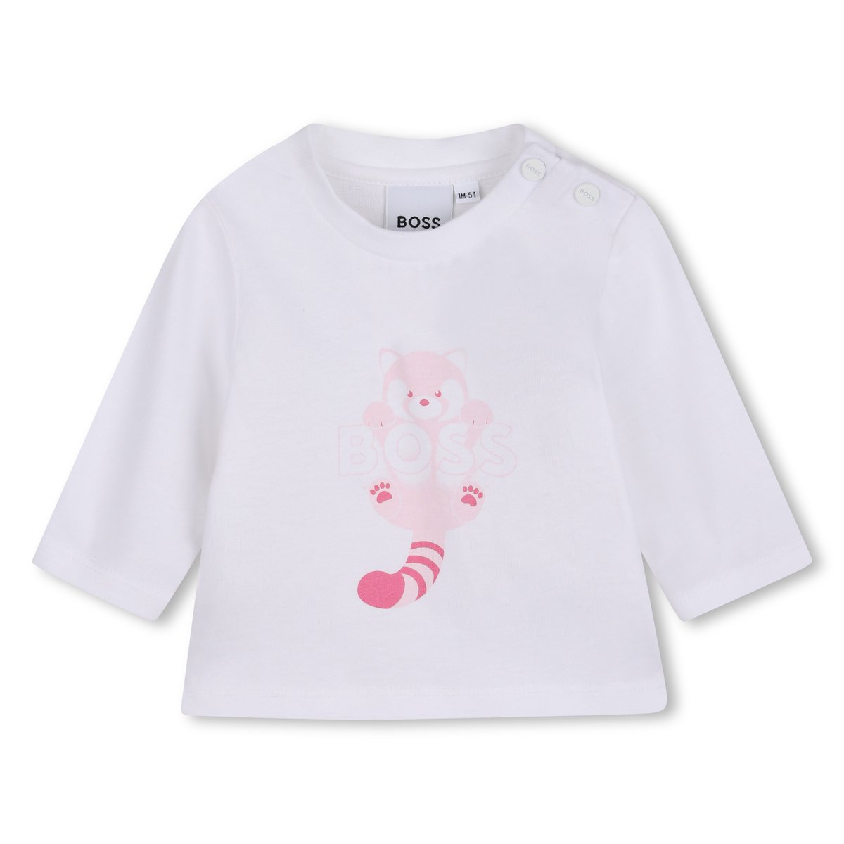 Tee-shirt manches longues blanc, BOSS KIDSWEAR