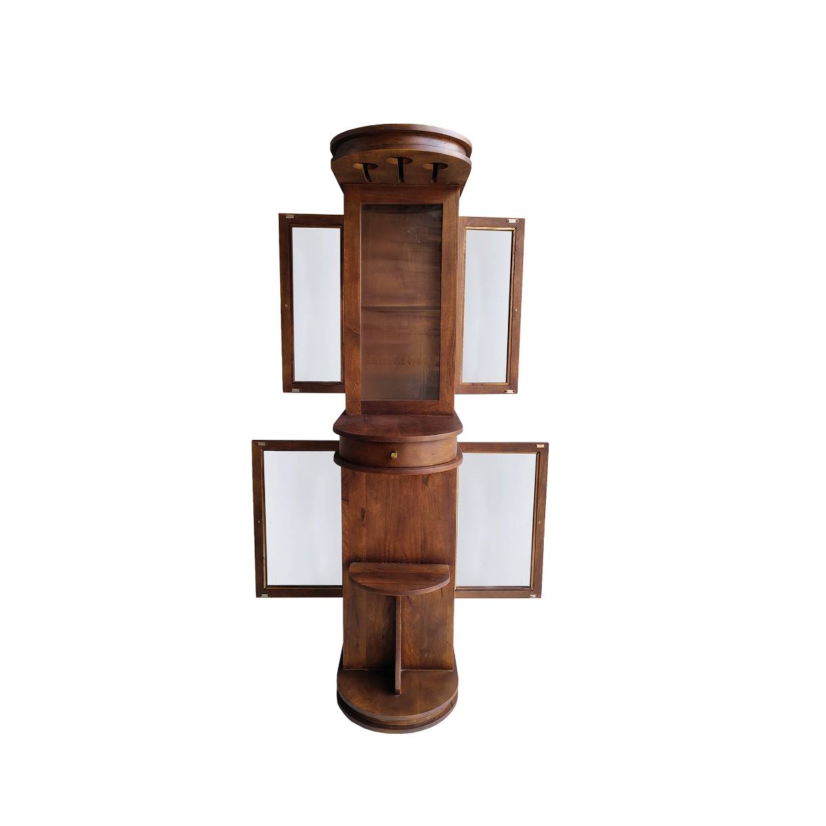 Meuble bar en bois de manguier NAREK bois foncé, MADE IN MEUBLES
