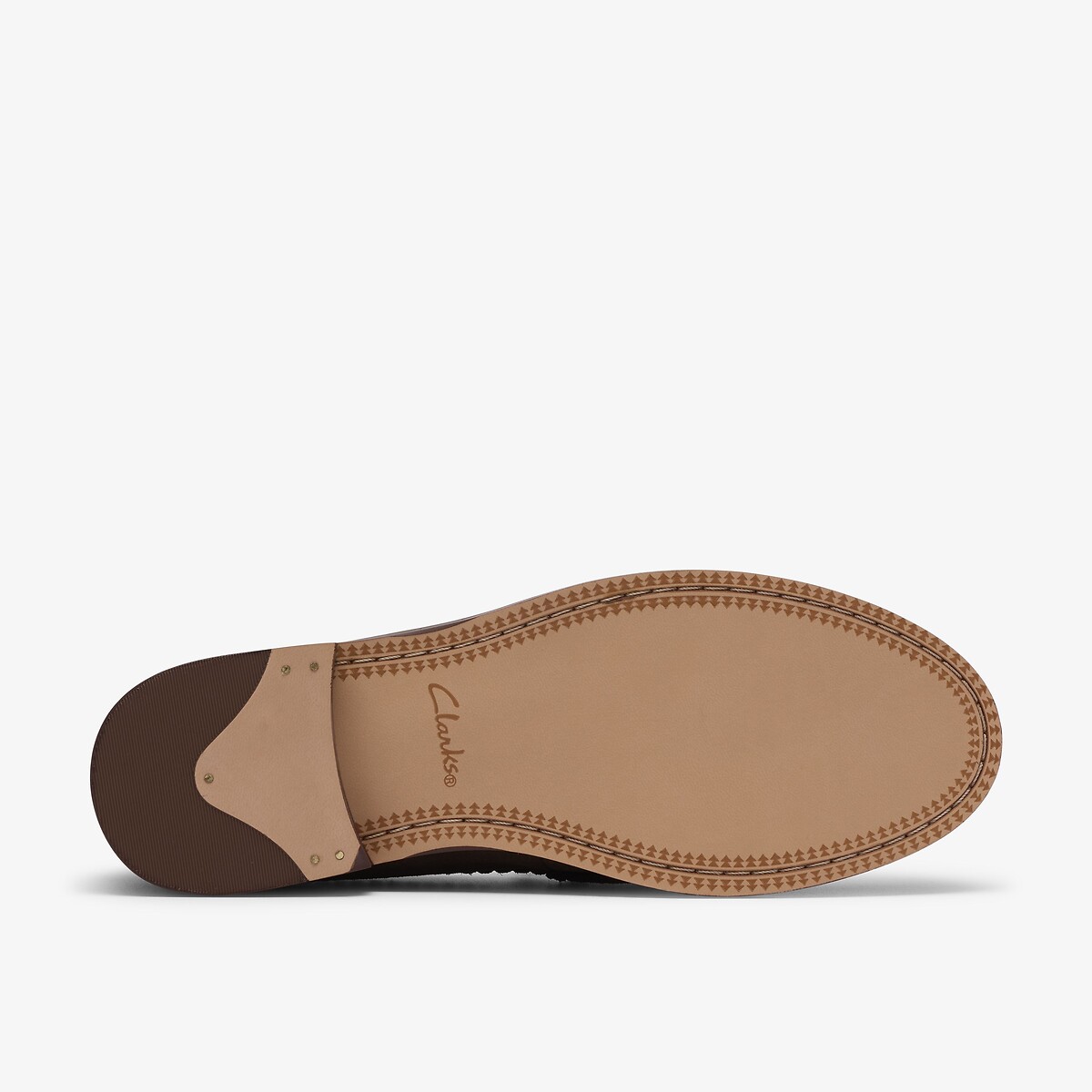 Leren loafers, koeienmotief, TRAVEN EDGE kastanje/wit, CLARKS