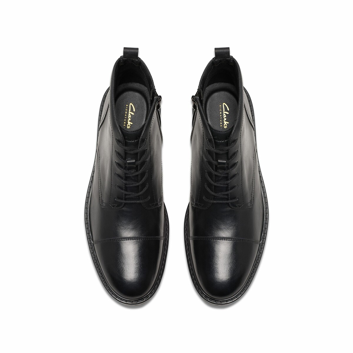 Aldwin Cap Ankle Boots in Leather with Lace-Up Fastening black, CLARKS