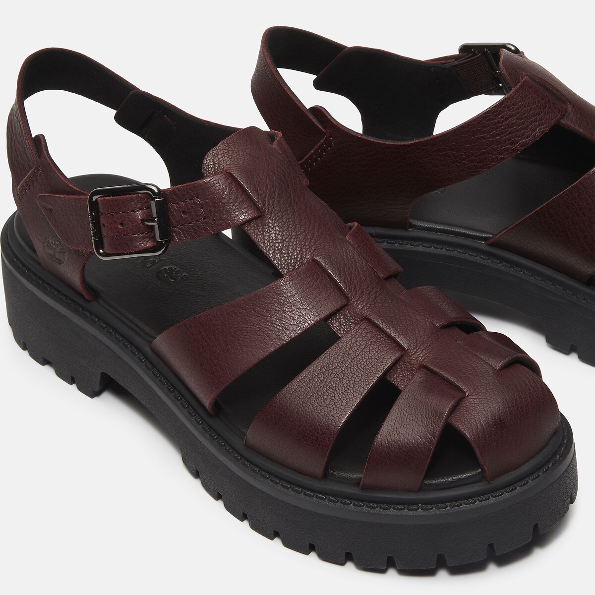 Sandali in pelle Stone Street Fisherman rosso bordeaux scuro, TIMBERLAND