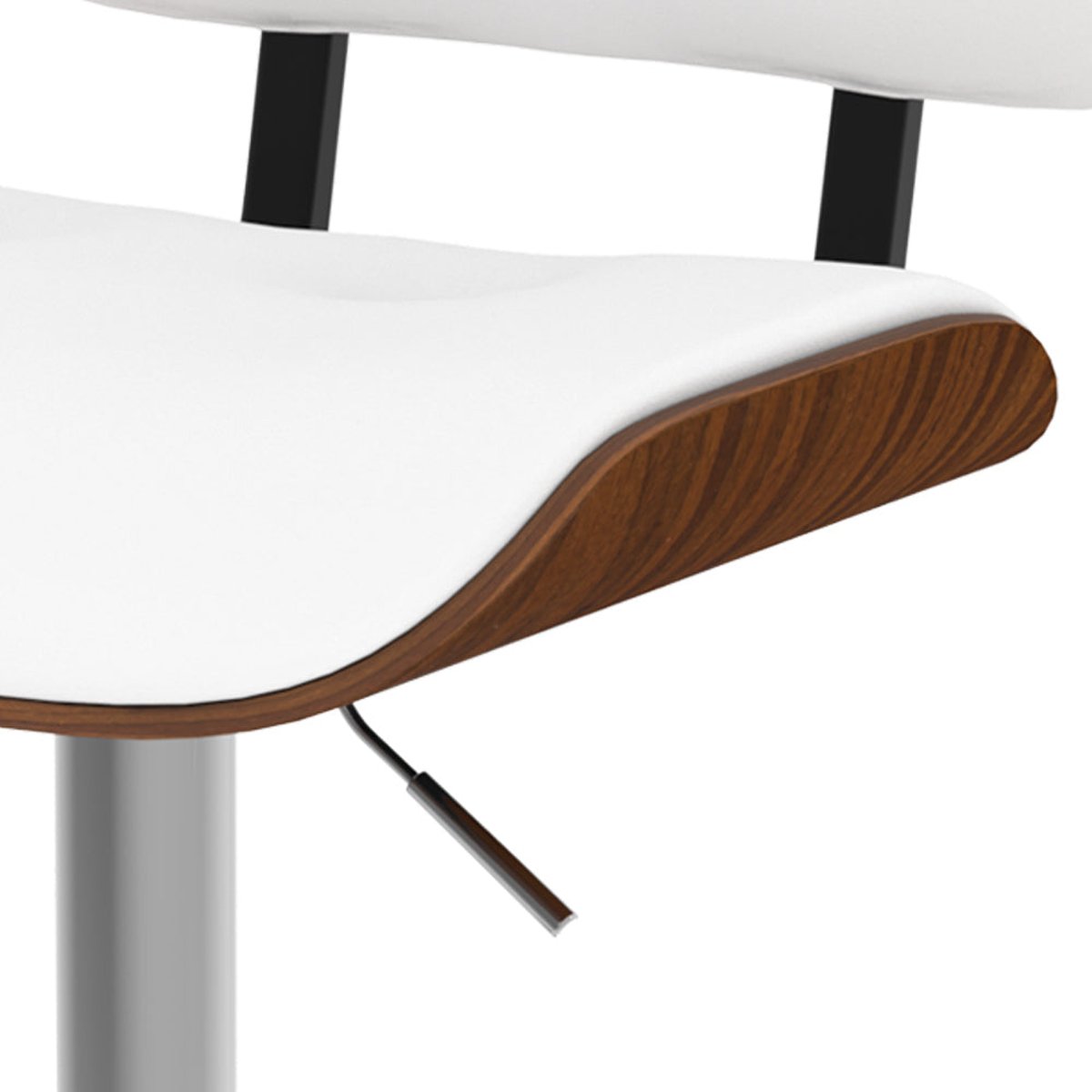 Chaise de bar réglable 65/86 cm en cuir synthétique - MELCHIOR blanc pied chrome, MAISON PAVANE