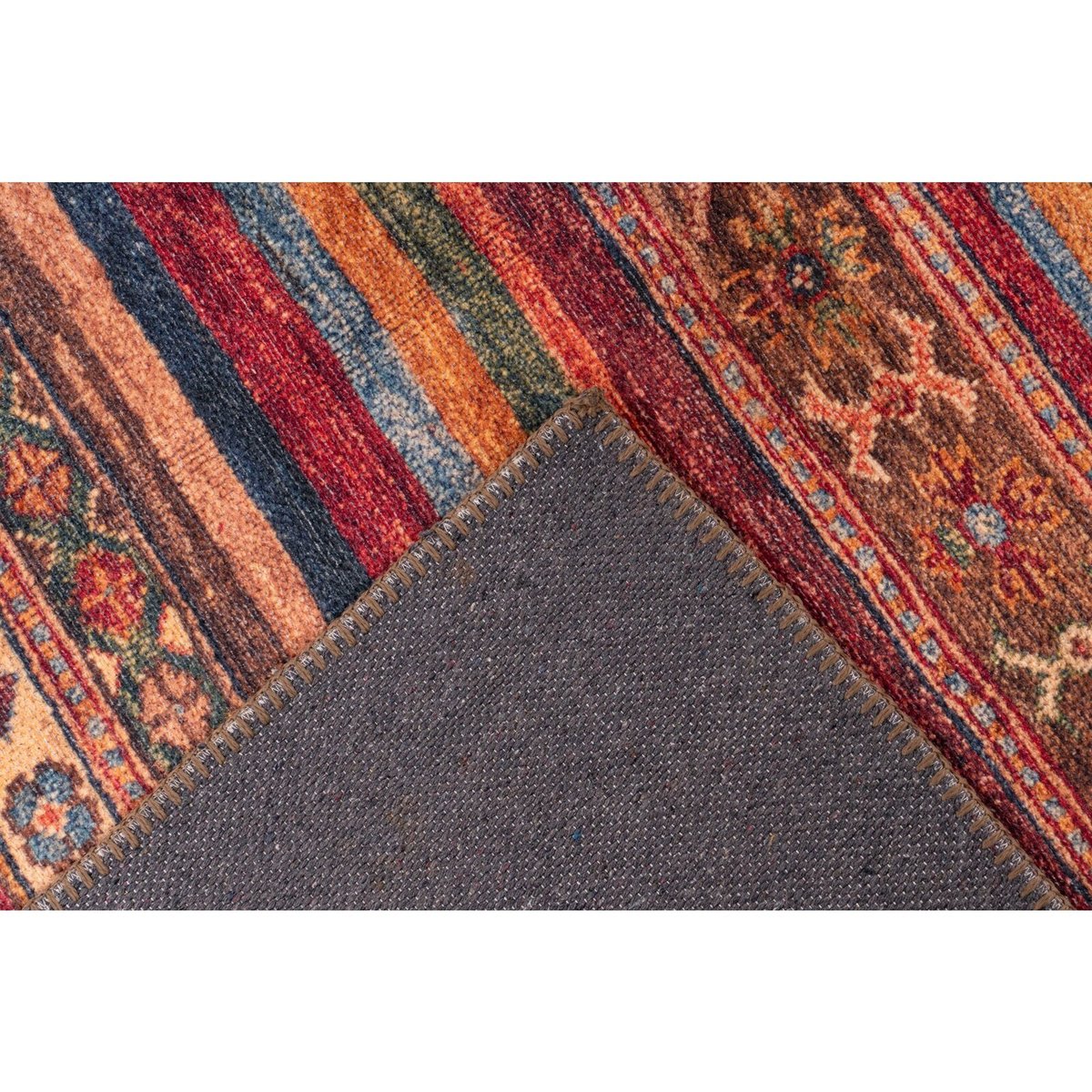 Tapis rectangulaire tissé en polyester Faye 725 multicolore et rouge, ARTE ESPINA