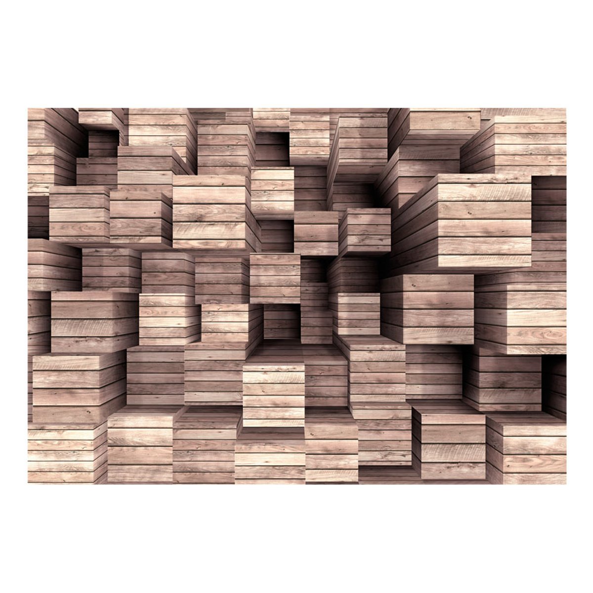 Papier peint intissé panoramique Wooden Finesse multicouleur, EDEN