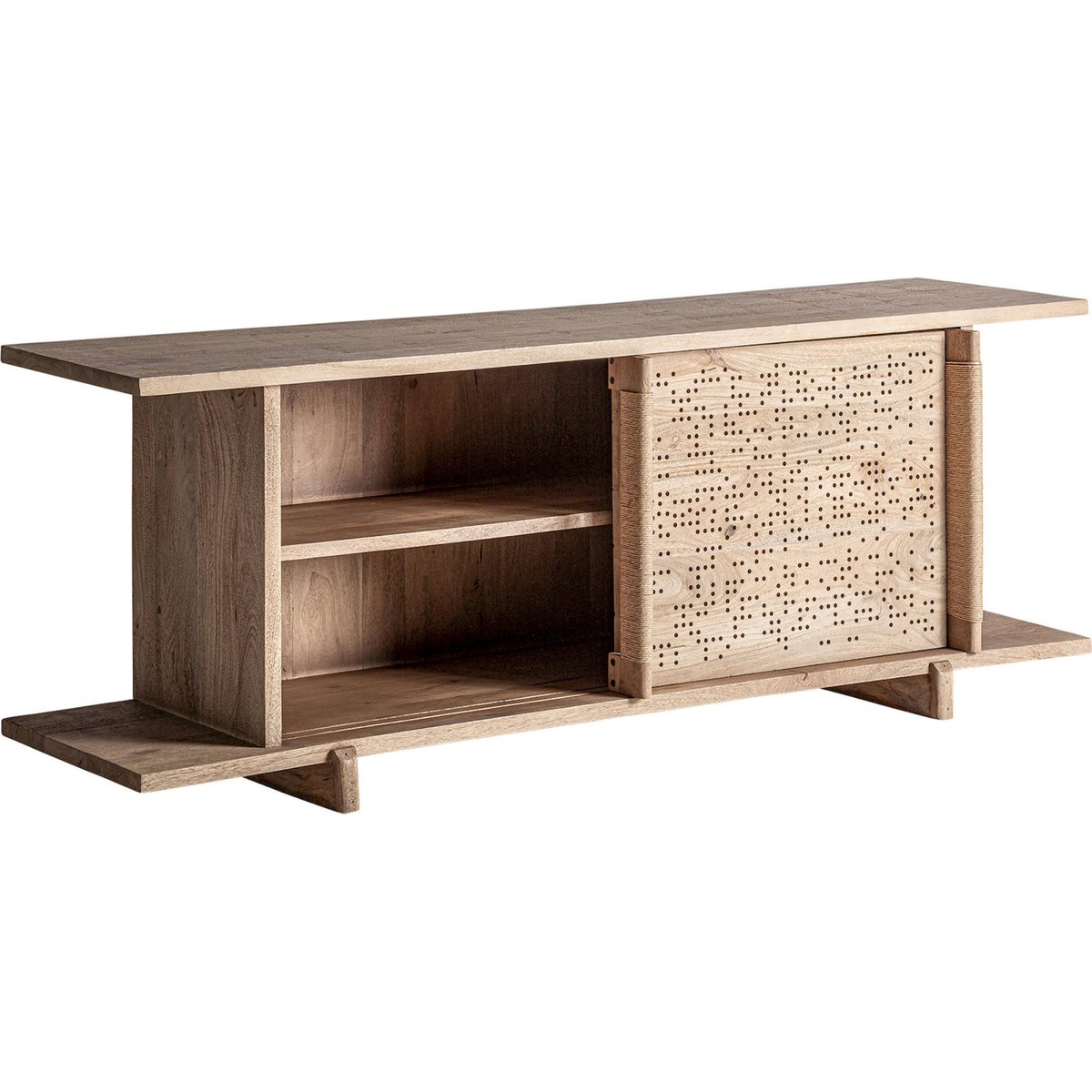 Buffet ajouré en bois de manguier jacquard brun clair, RECOLLECTION