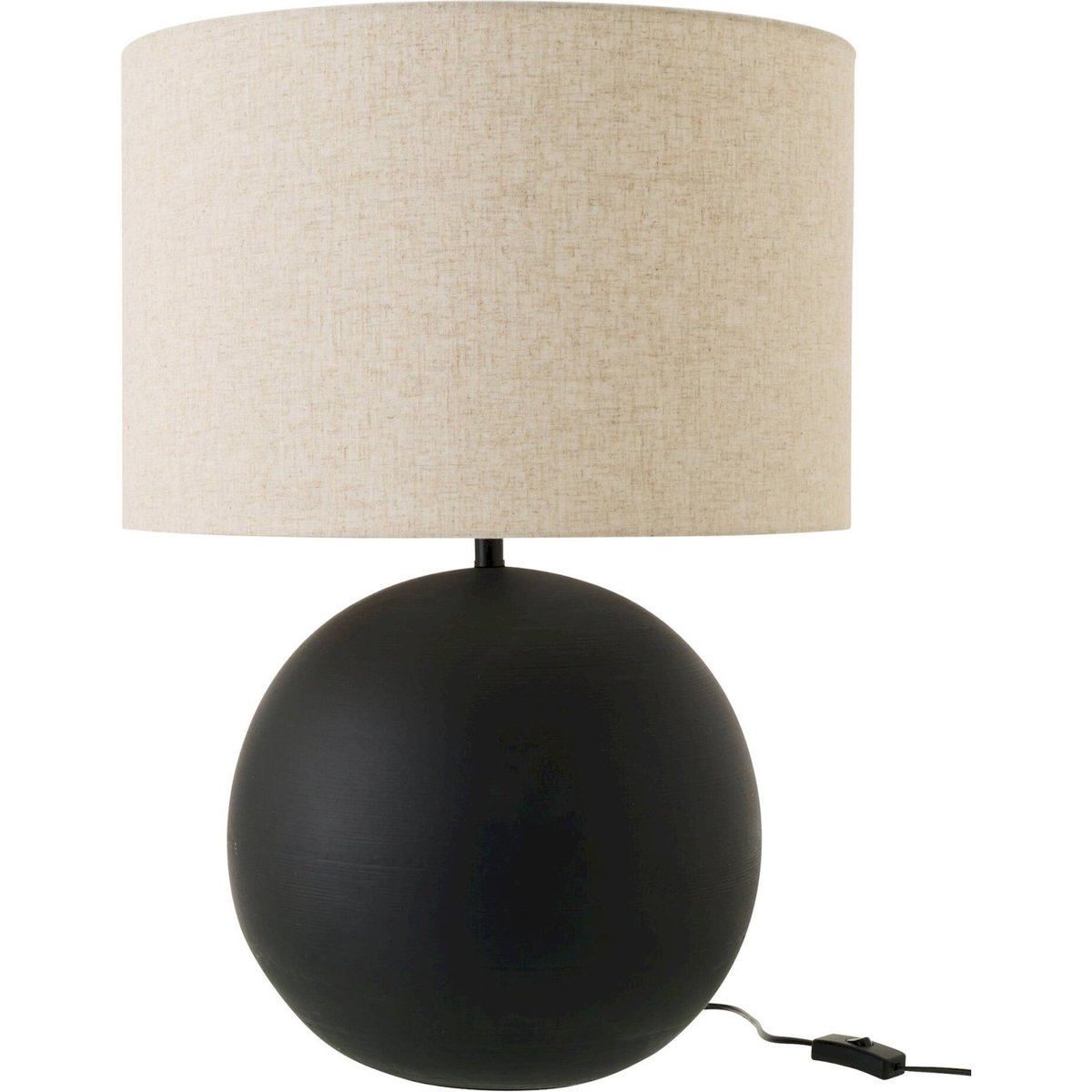 Lampe de table boule en céramique noir et beige, RECOLLECTION