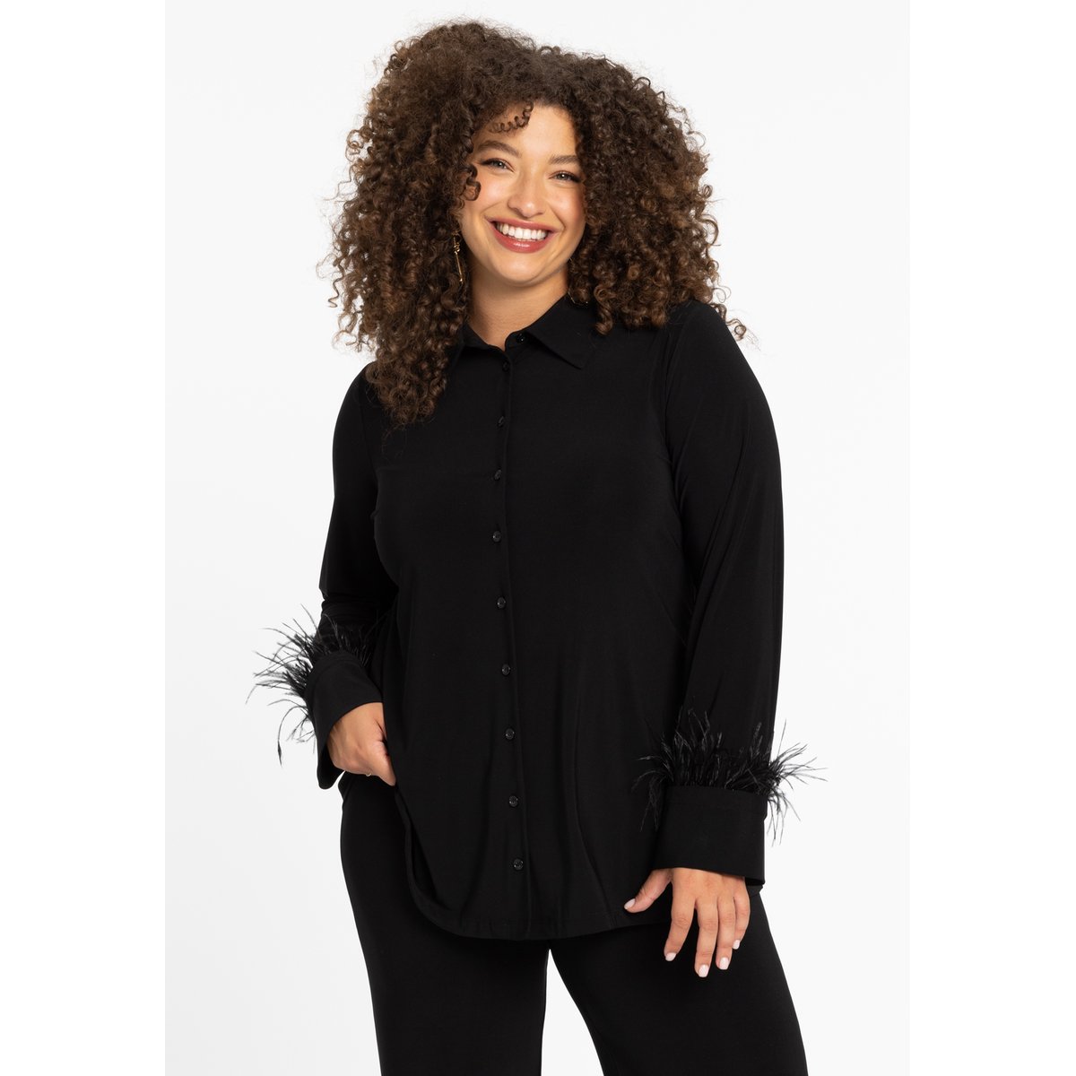 Chemise Avec des boutons noir, YOEK