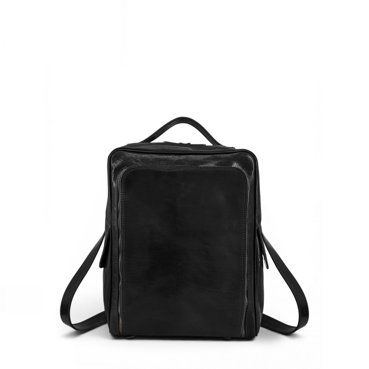 Sac à dos en cuir lisse OSLO noir, OH MY BAG