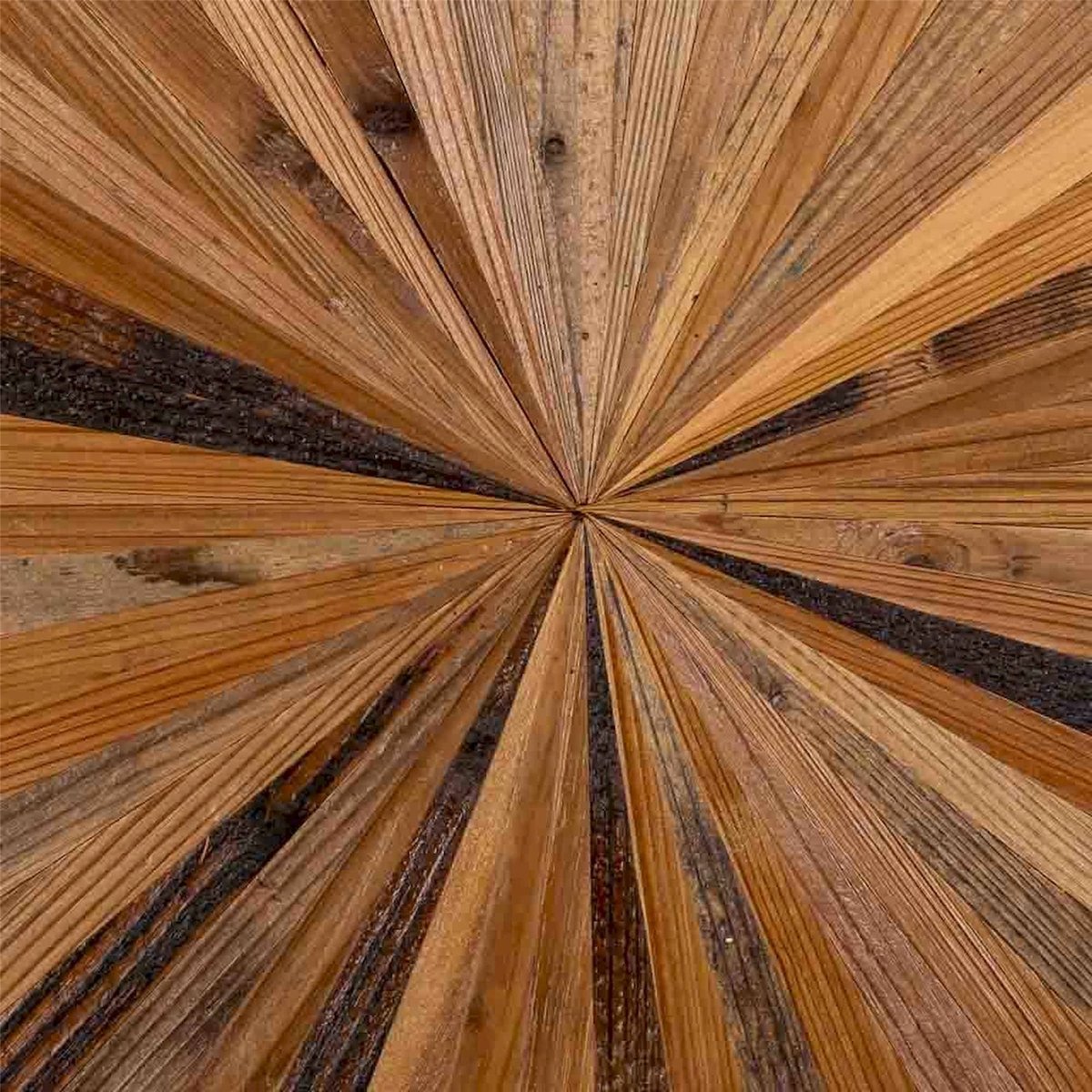 Table d'appoint ronde en métal et bois bois naturel et pieds noirs, RECOLLECTION