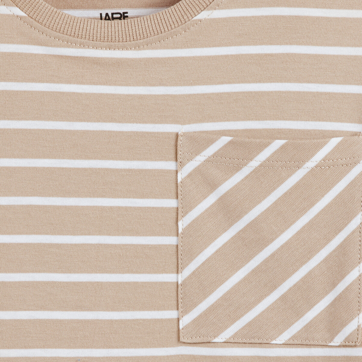 Lot de 4 T-shirts col rond beige + ecru + marine, LA REDOUTE COLLECTIONS