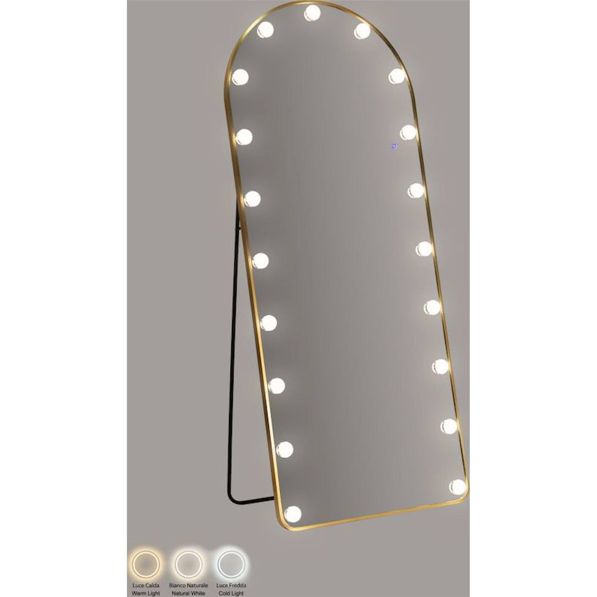 Miroir psyché arche lumineux LED MODERN doré, RECOLLECTION