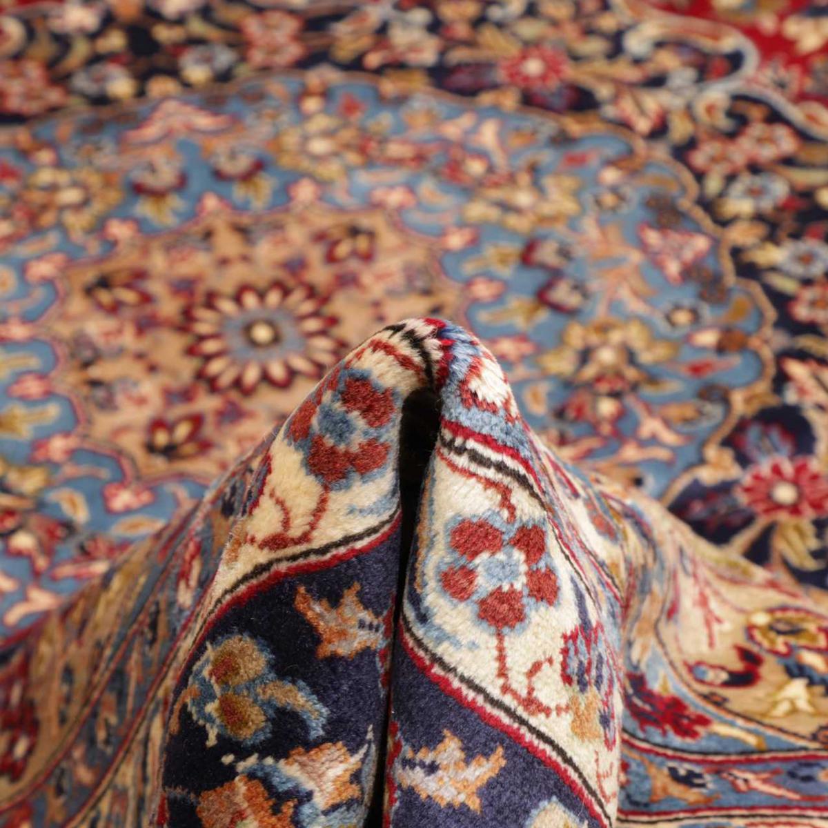 Tapis d'orient au motif oriental, noué main, NADJAFABAD A rouge, beige, bleu, UN AMOUR DE TAPIS