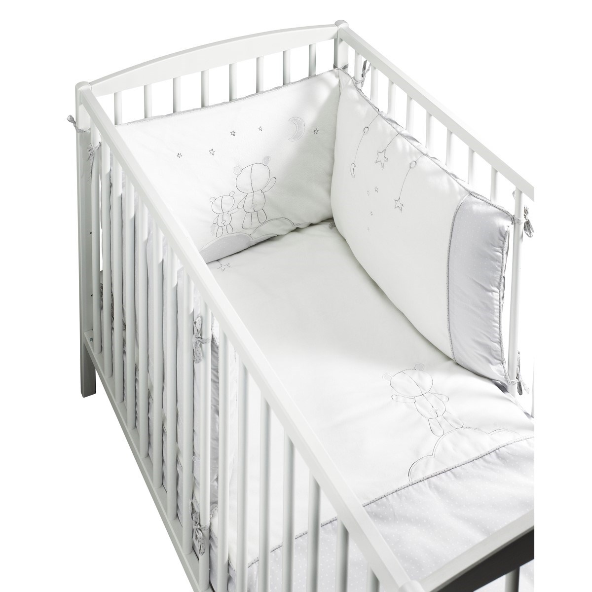 Edredon pour Lit en coton blanc/gris, SAUTHON
