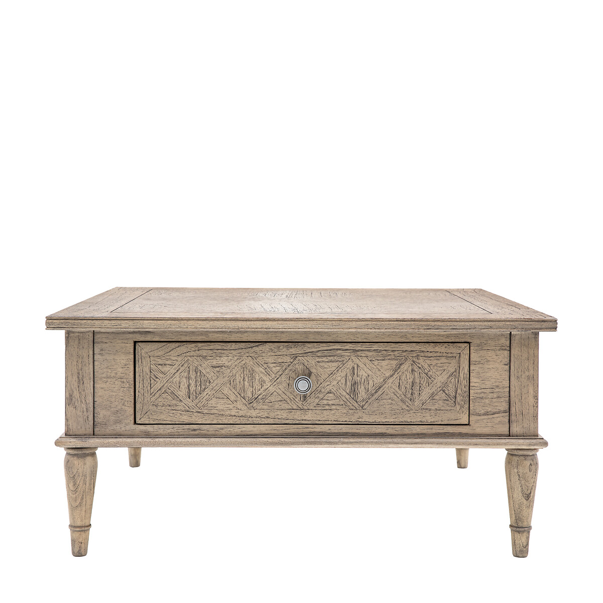 Nashik Ash Wood Parquet Square 2 Drawer Coffee Table natural, ÉDITÉ