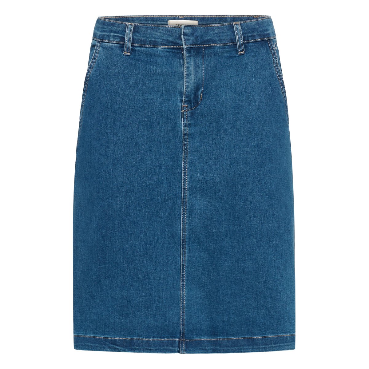 Jupe en jean bleu indigo blue denim, CREAM