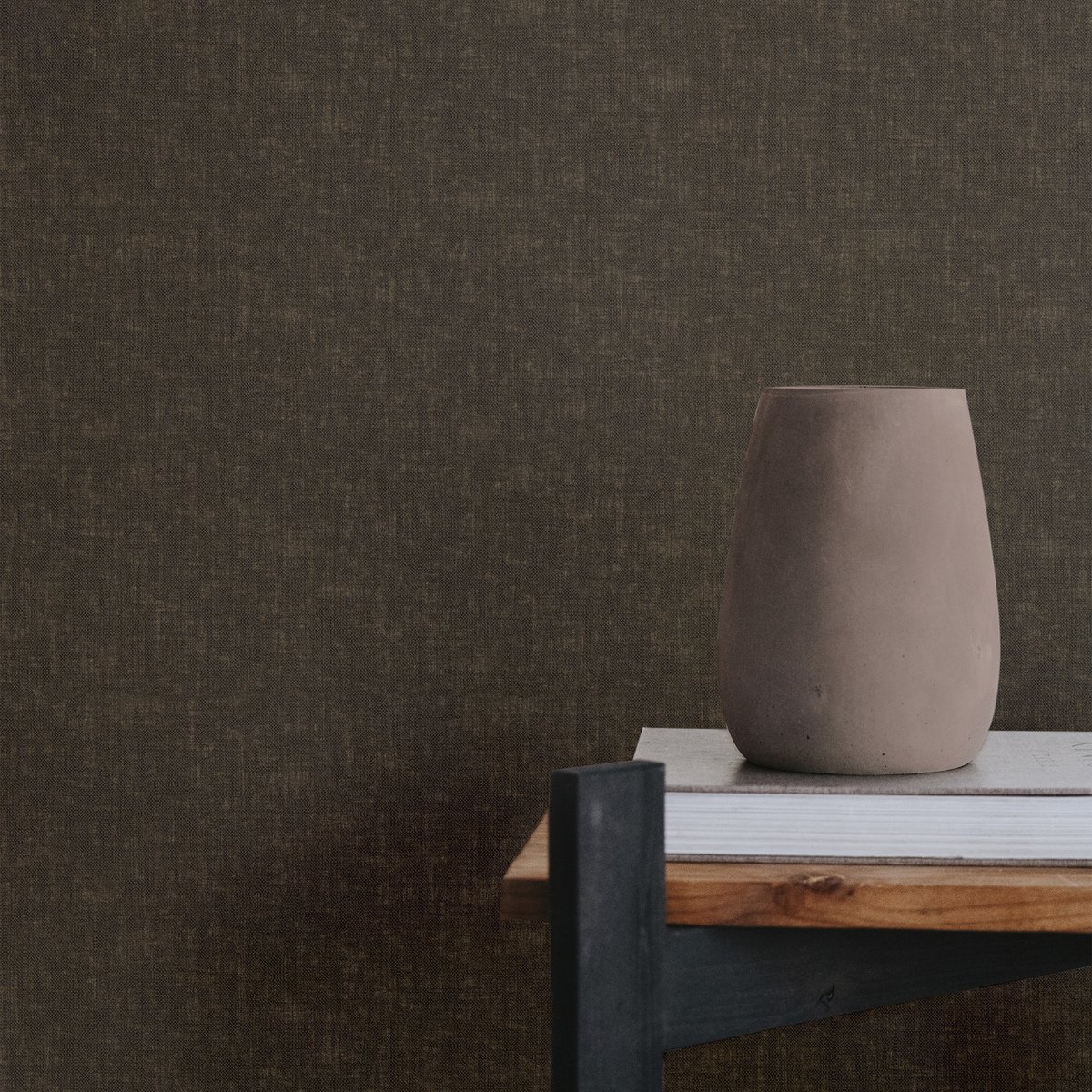 Papier peint Lin Shimmer marron, WOW
