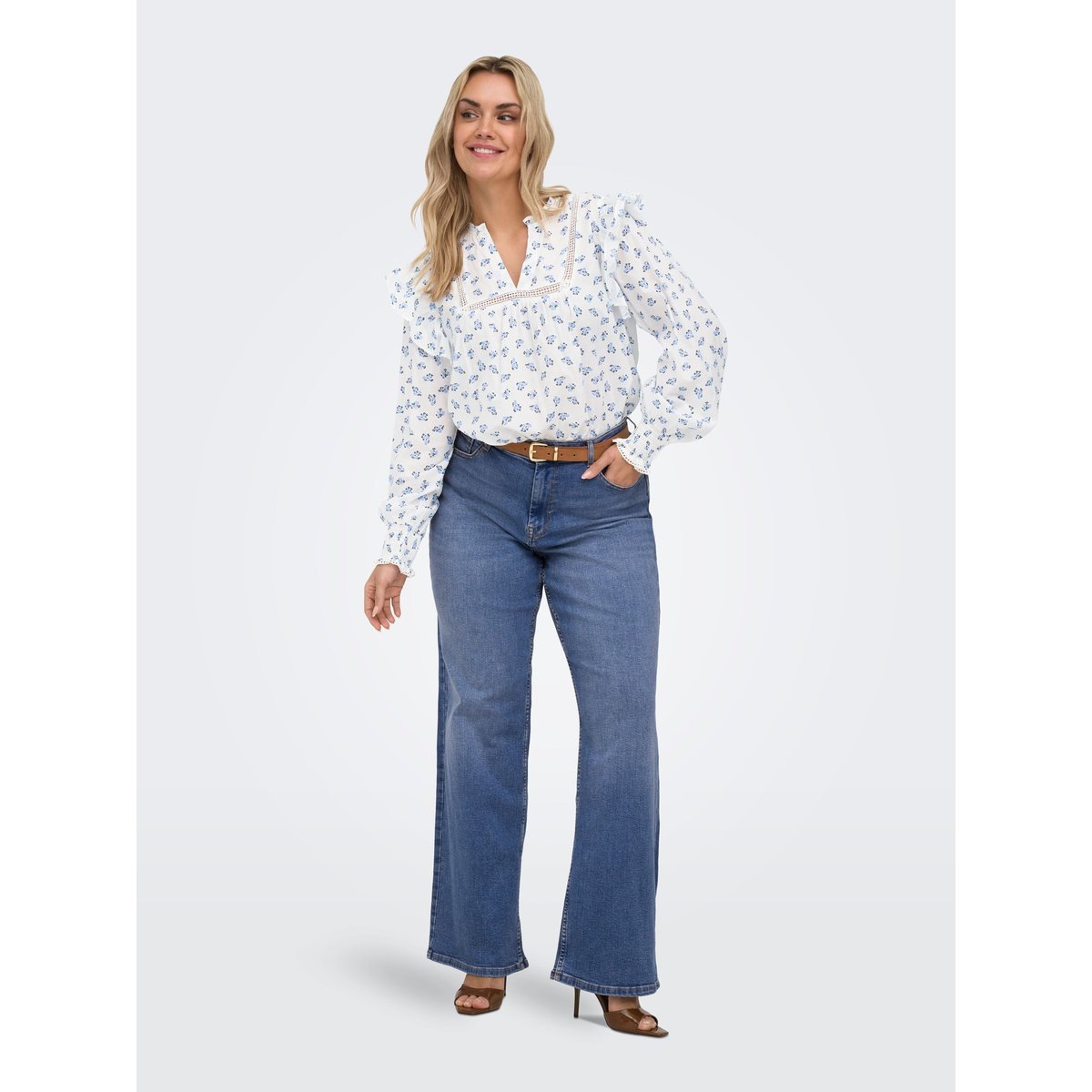 Jean À Jambe Large medium blue denim, ONLY CARMAKOMA