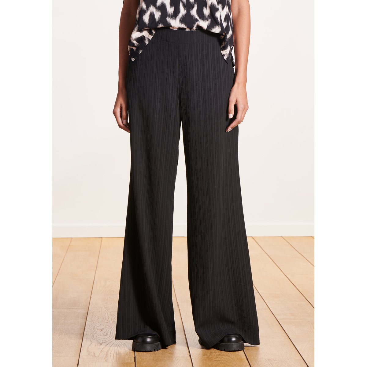 Pantalon large en coton noir, LA FEE MARABOUTEE